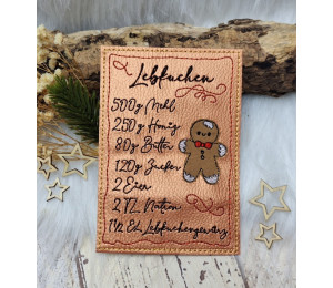 ADVENTSKALENDER 23. Dezember - Stickserie - ITH Postkarte Lebkuchenrezept